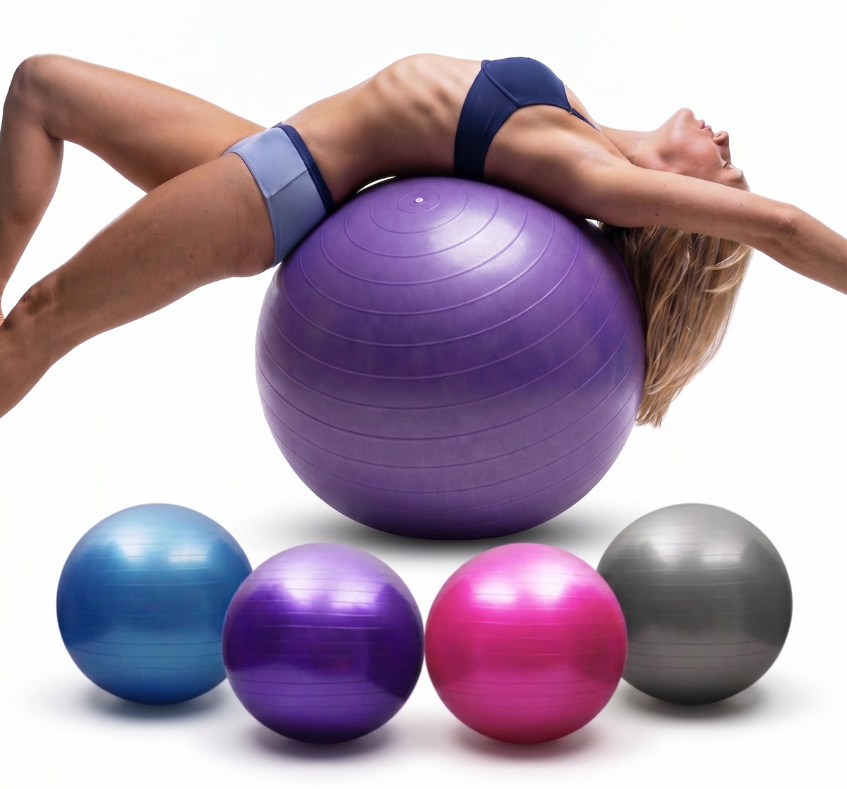 Pelota de Yoga y Pilates 75 cm Anti-Explosión con Inflador