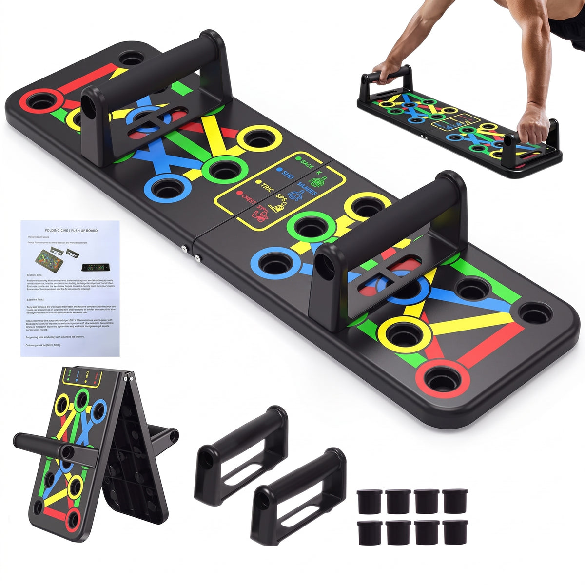 Tabla de Flexiones Multifunción Plegable con Código de Colores